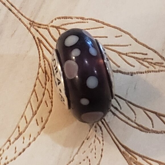 Pandora, Purple Bubbles Glass Murano Glass Charm, Retired - Picture 2 of 6
